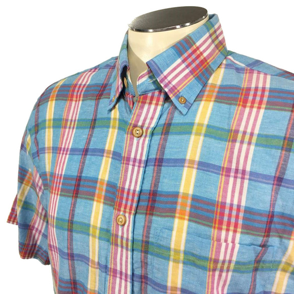 Orvis‎ Plaid Button Down Shirt Short Sleeve - Picture 1 of 4